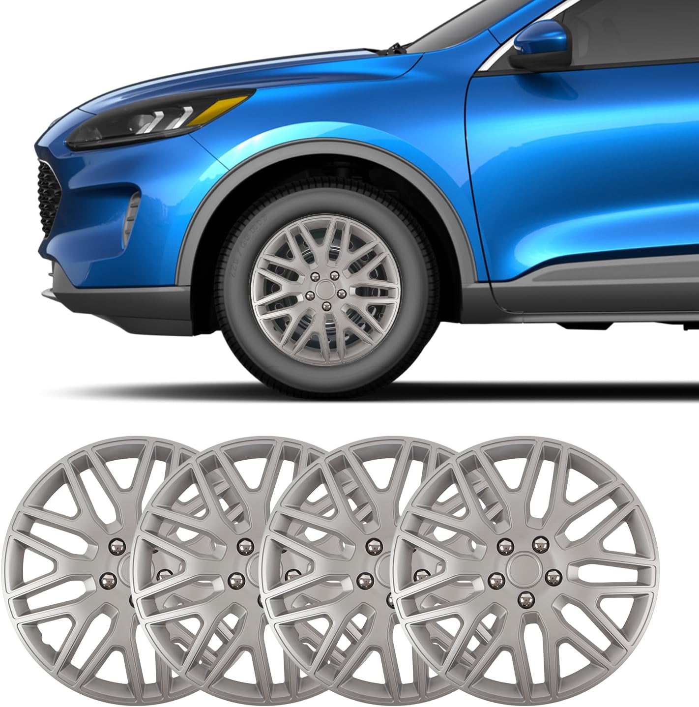 Juego de 4 tapacubos de lujo con bonito diseño de 17 pulgadas, duraderos y fiables, fáciles de instalar, tapacubos para ruedas de automóvil,