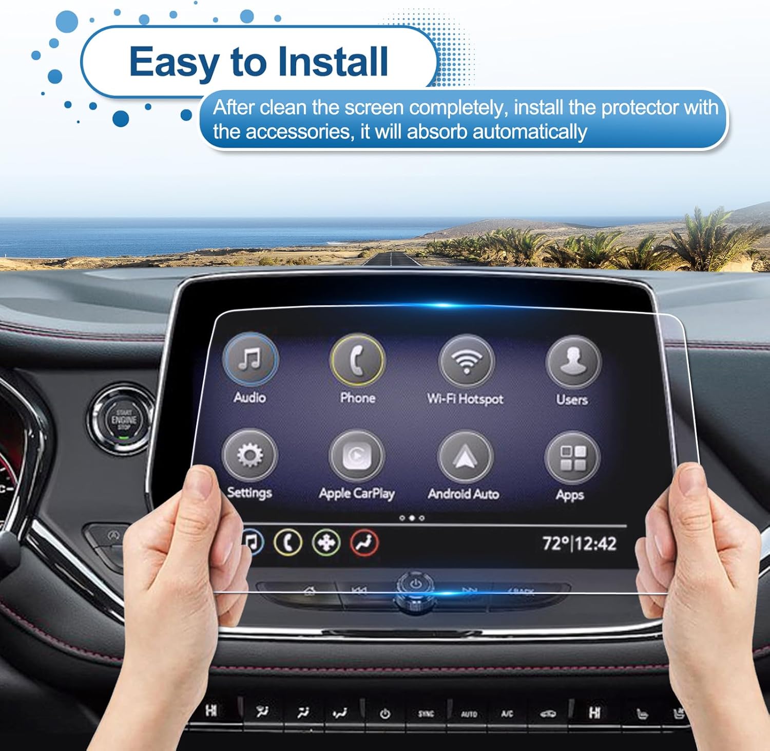Protector de pantalla Chevy Blazer 2023 2024 para Chevrolet Blazer (2LT3LTRSPremier) pantalla táctil de 10.2 pulgadas, vidrio templado 2023 Blazer