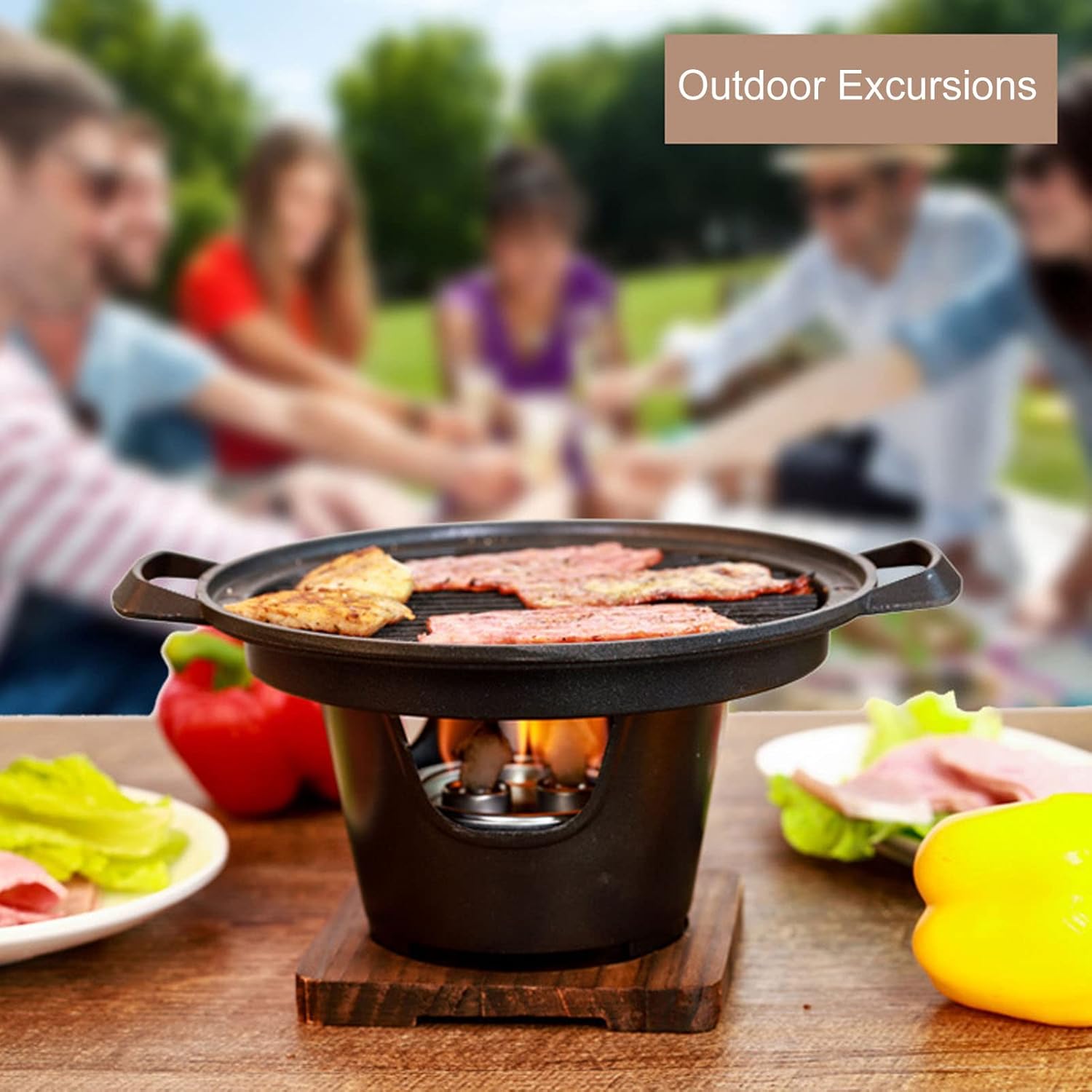 Mini parrilla de barbacoa portátil para interior evita el palillo japonés Mini parrilla Hibachi Mesa individual portátil parrilla Camping Parrilla