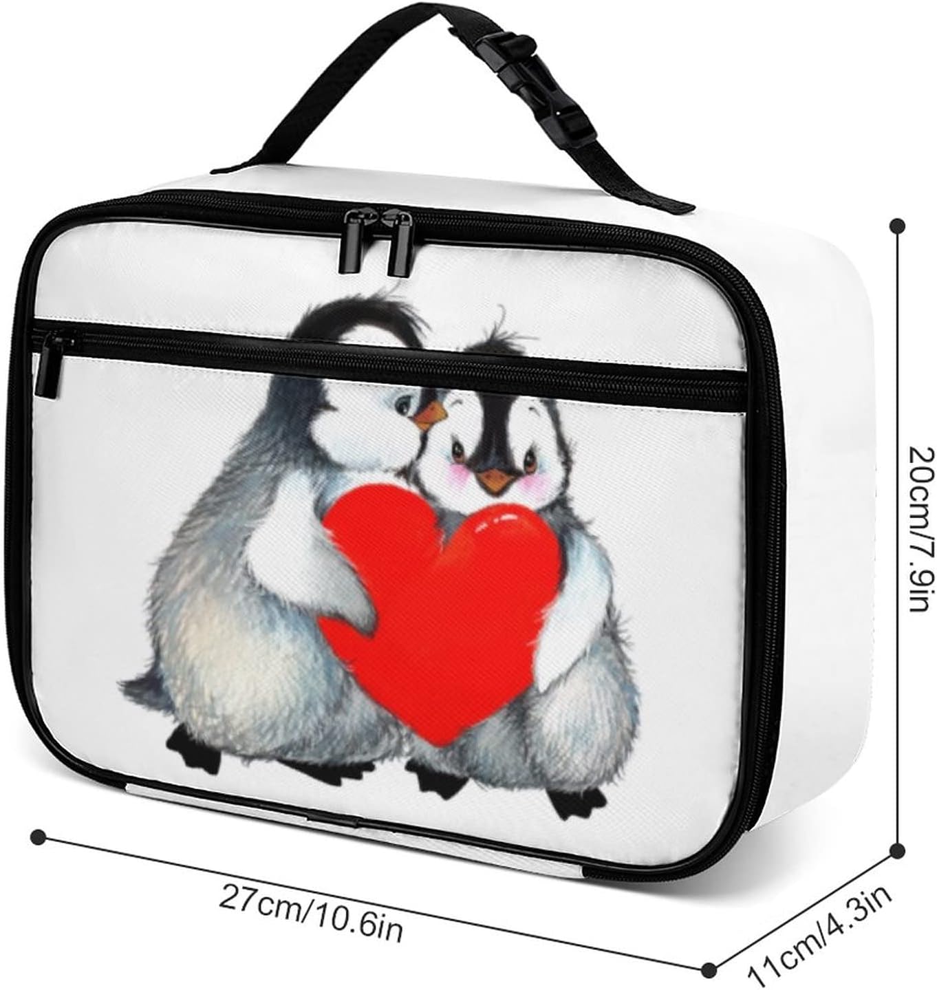 Lonchera reutilizable con diseño de pingüinos, bolsa de almuerzo aislada, lonchera para comida y alimentos, bolsa de mano para mujeres, niños,