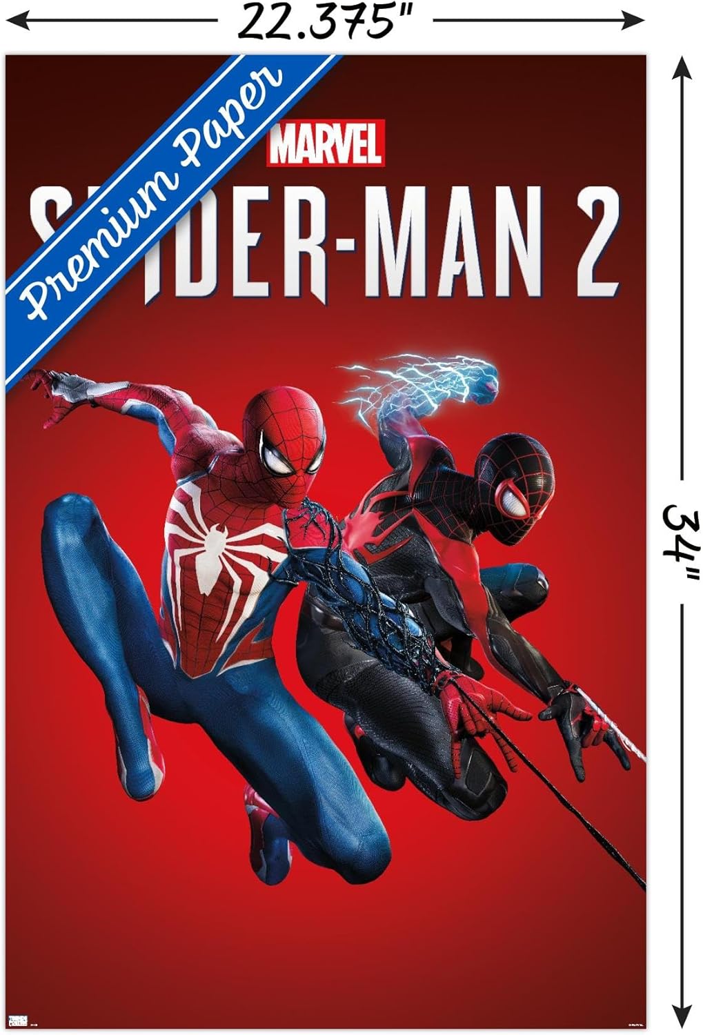 Trends International Marvel’s Spider-Man 2 – Póster de pared de arte clave, 22.37 x 34.00 pulgadas, paquete de póster y montaje prémium
