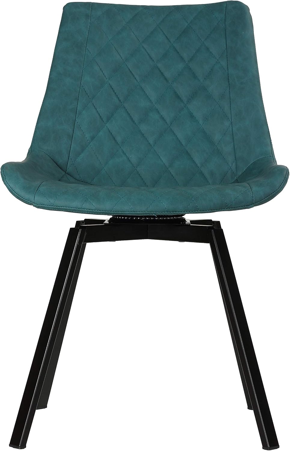 Cortesi Home Azov – Juego de 2 sillas de comedor giratorias, piel sintética color aguamarina profunda