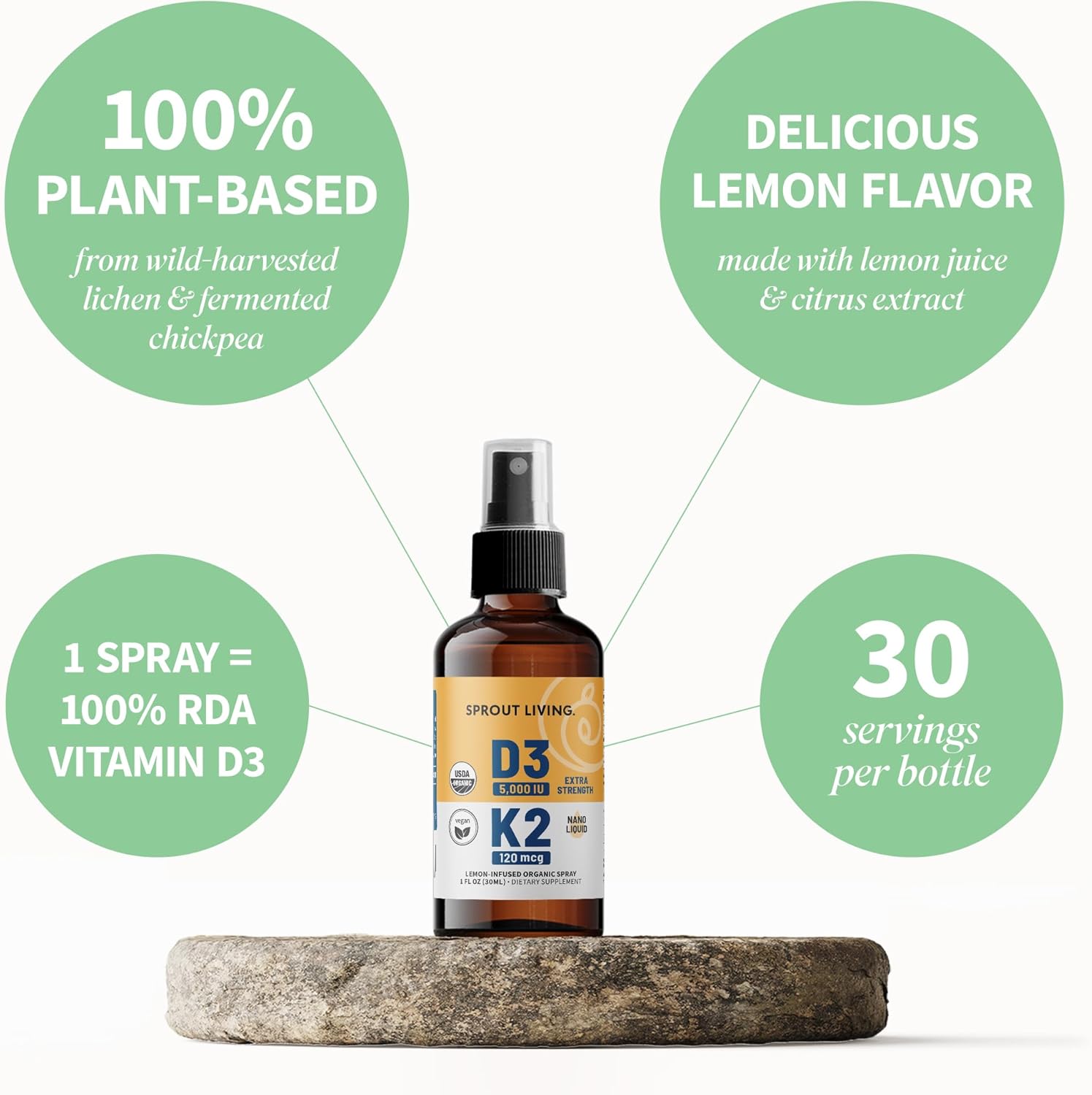 Spray orgánico de vitamina D3 K2