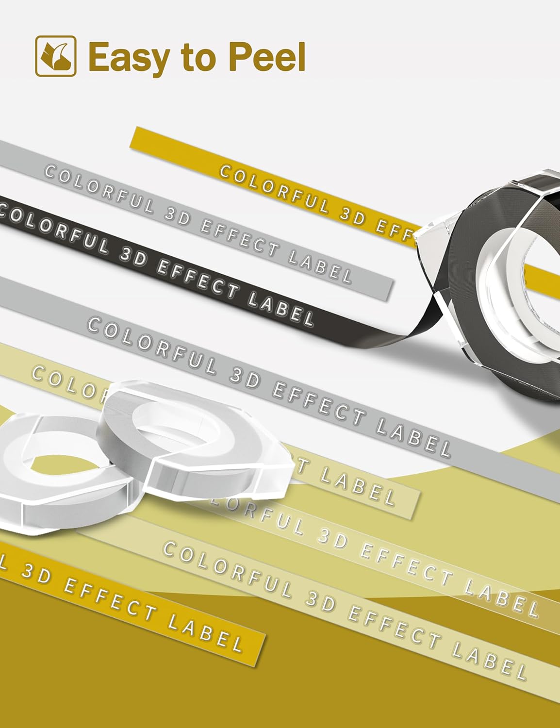 101-112 – 10 paquetes de cintas de etiquetas compatibles Como DYMO Label Maker DM1540, DM1610, DM1880, etc. Tamaño de cinta de 0.354 in con UNA