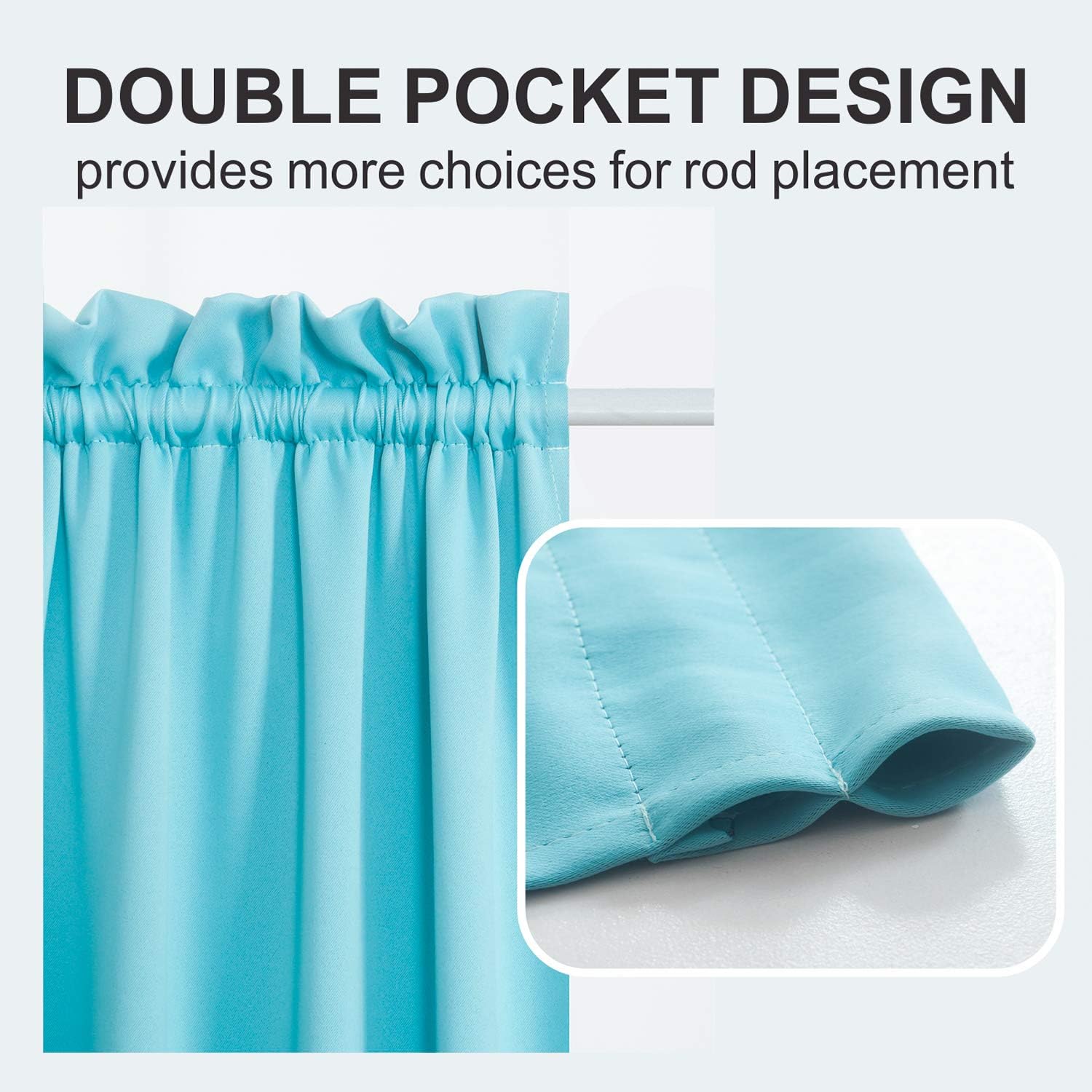 Aquazolax Paneles de cortina corredizos de cristal para puerta, Cortinas opacas sólidas con aislamiento térmico de alta calidad, cortinas opacas de