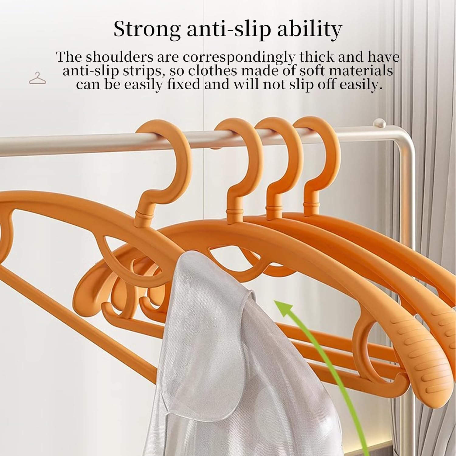 Percha de plástico para ropa, extra grueso, hombro ancho, para adultos, rotación de 360 grados, antideslizante, resistente al deslizamiento,