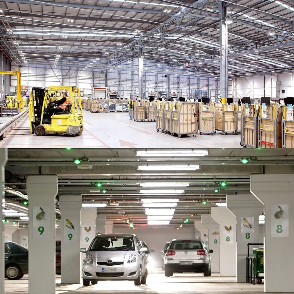 SHOPLED Luz LED de tienda de 8 pies, 72 W, 9360 lúmenes, 5000 K, luz blanca, cubierta transparente, forma de V, tubo LED T8, alto rendimiento, luces