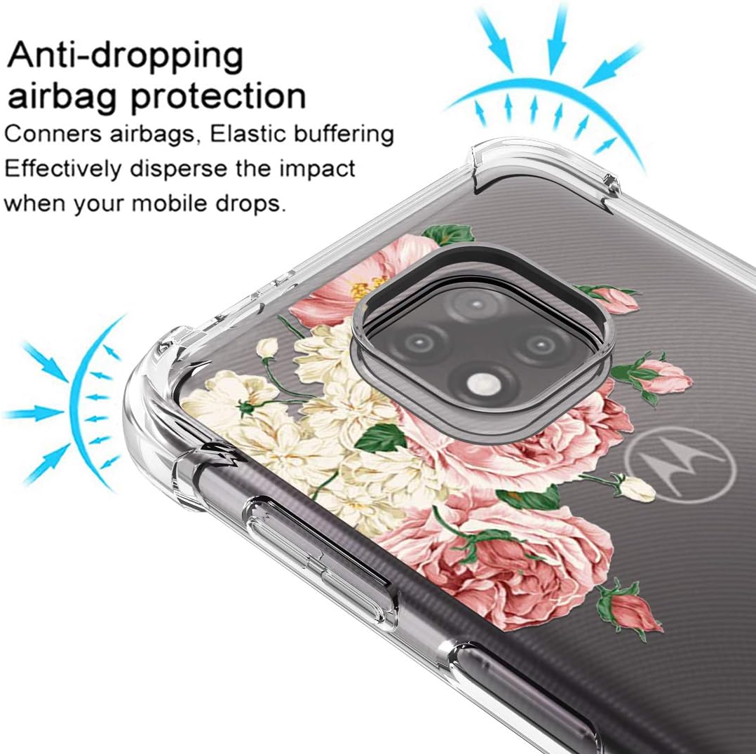 Osophter Funda para Moto G Power 2021, diseño floral floral para niñas y mujeres, absorción de golpes, flexible de goma TPU para Motorola G Power
