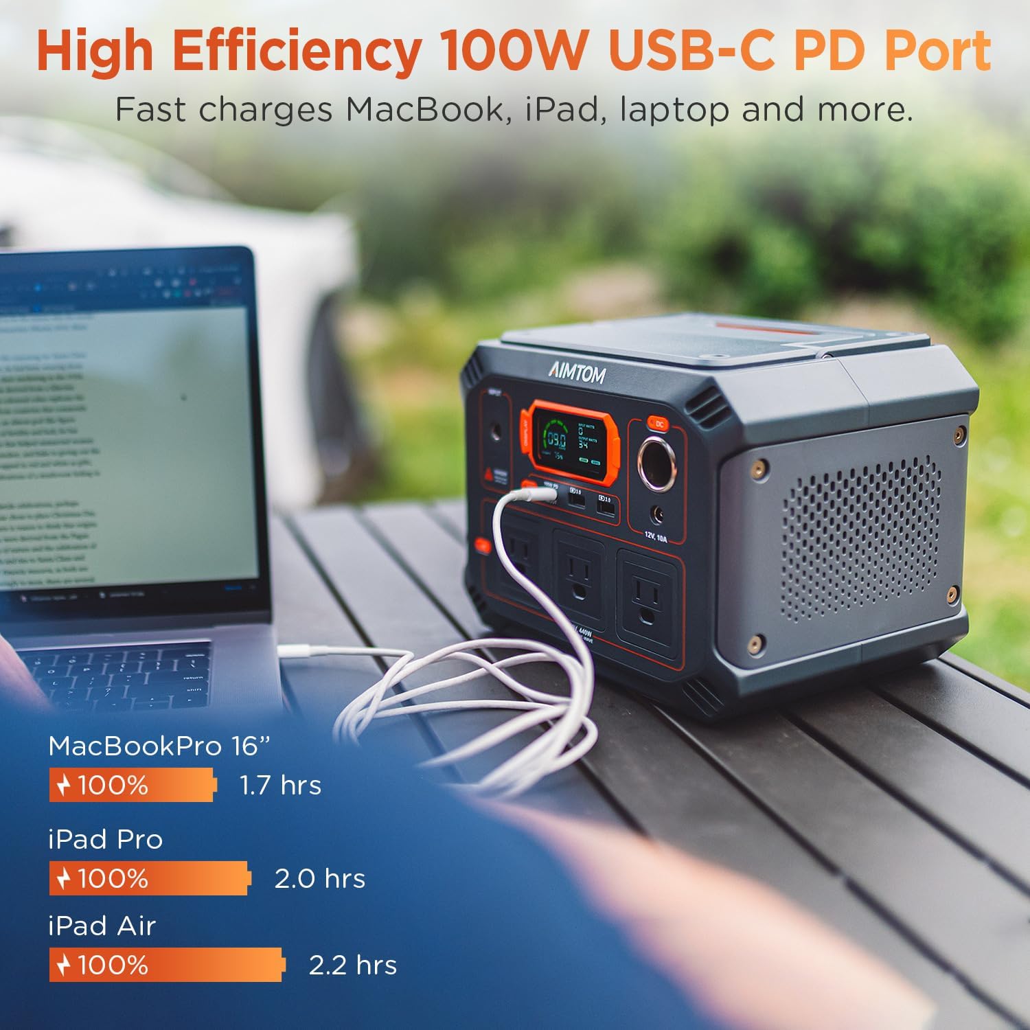 Estación de energía portátil Rebel400, 3 salidas de CA de 440 W (sobretensión de 800 W), LED de 4 modos, USB, CC, tipo C, generador solar de batería