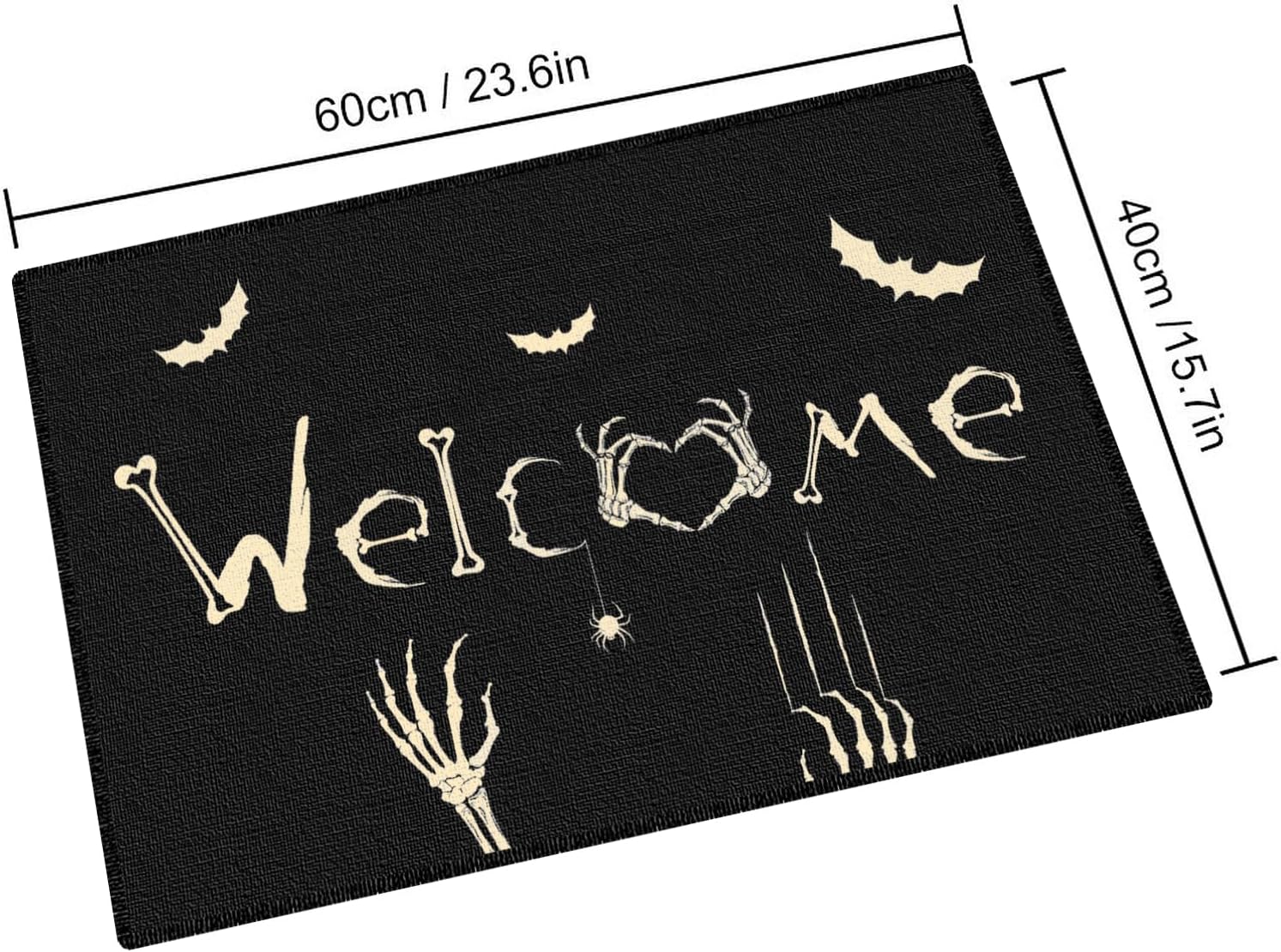 Tapete de puerta de Halloween para interiores y exteriores, decoración de Halloween, antideslizante, divertida decoración de calavera para