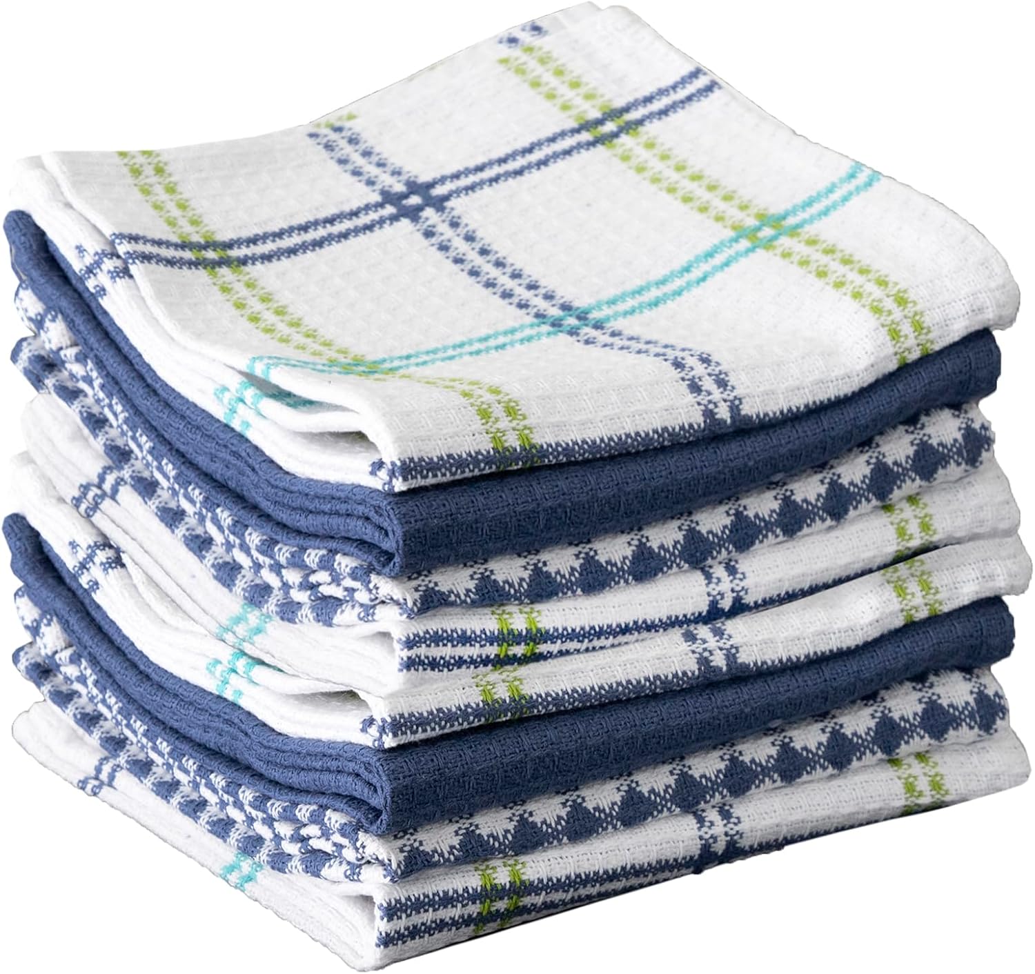 T-fal Paquete de 8 paños de cocina de punto gofre, de 12 x 13 pulgadas, altamente absorbentes, súper suaves, de larga duración, 100% algodón, para
