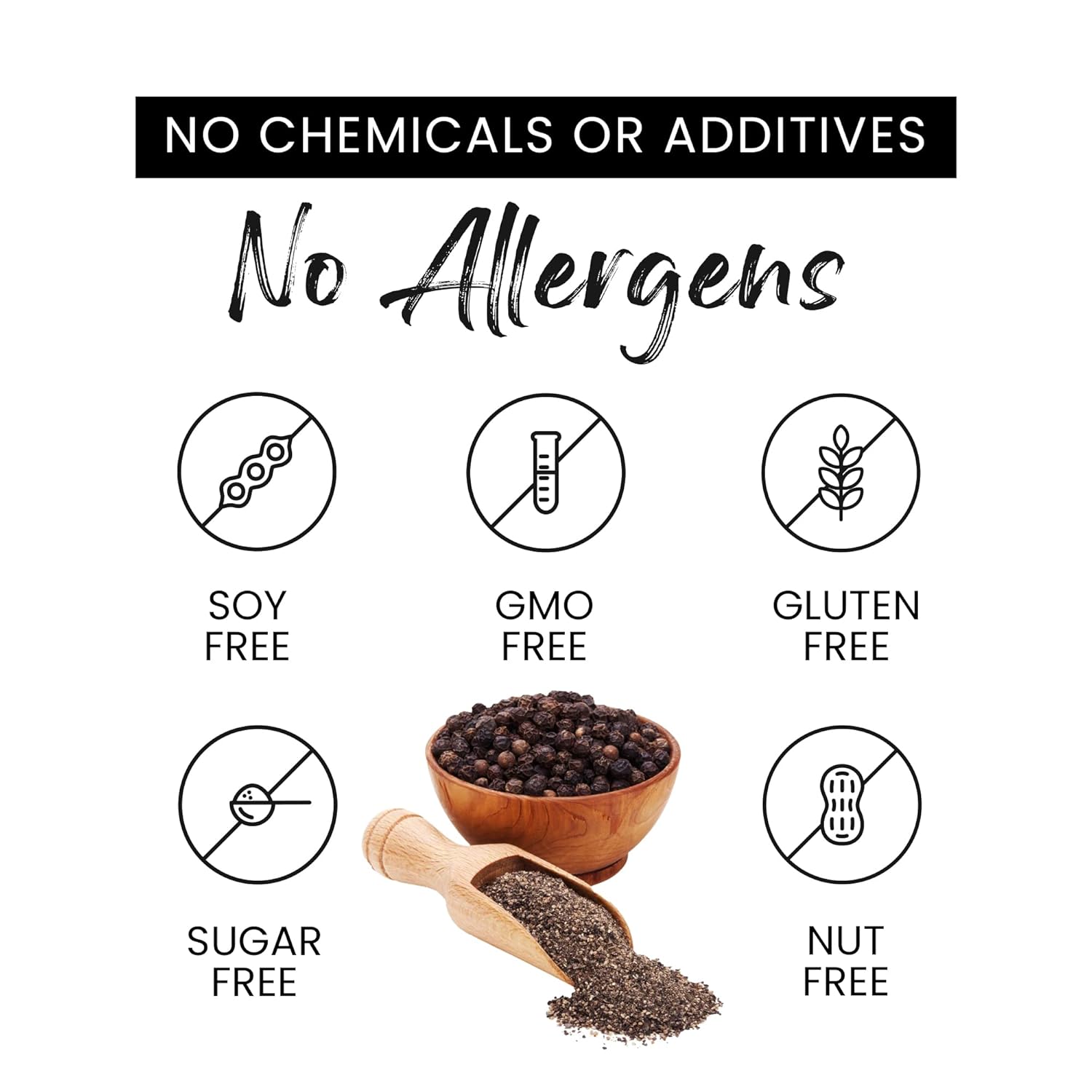 Pimienta negra orgánica en polvo procedente directamente de Sri Lanka, vegana, sin gluten y sin OMG, pimienta negra molida, comercio justo,
