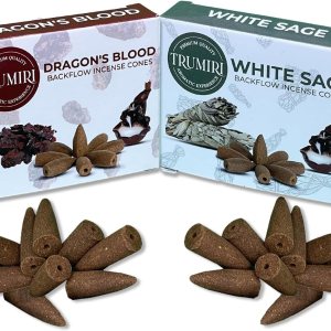 Conos de incienso de reflujo  Paquete combinado de 20 conos de incienso en cascada  10 dragones sangre + 10 salvia blanca  Conos de incienso  Conos Conos de incienso de reflujo  Paquete combinado de 20 conos de incienso en cascada  10 dragones sangre + 10 salvia blanca  Conos de incienso  Conos