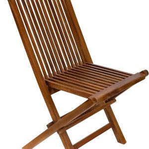 Silla plegable de estilo nórdico para uso en interiores y exteriores, patio, balcón, comedor (acabado aceitado, marrón) Silla plegable de estilo nórdico para uso en interiores y exteriores, patio, balcón, comedor (acabado aceitado, marrón)