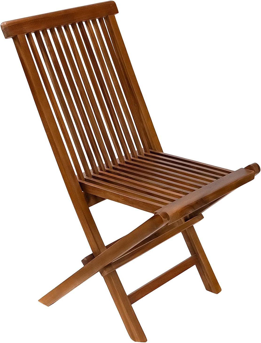 Silla plegable de estilo nórdico para uso en interiores y exteriores, patio, balcón, comedor (acabado aceitado, marrón)