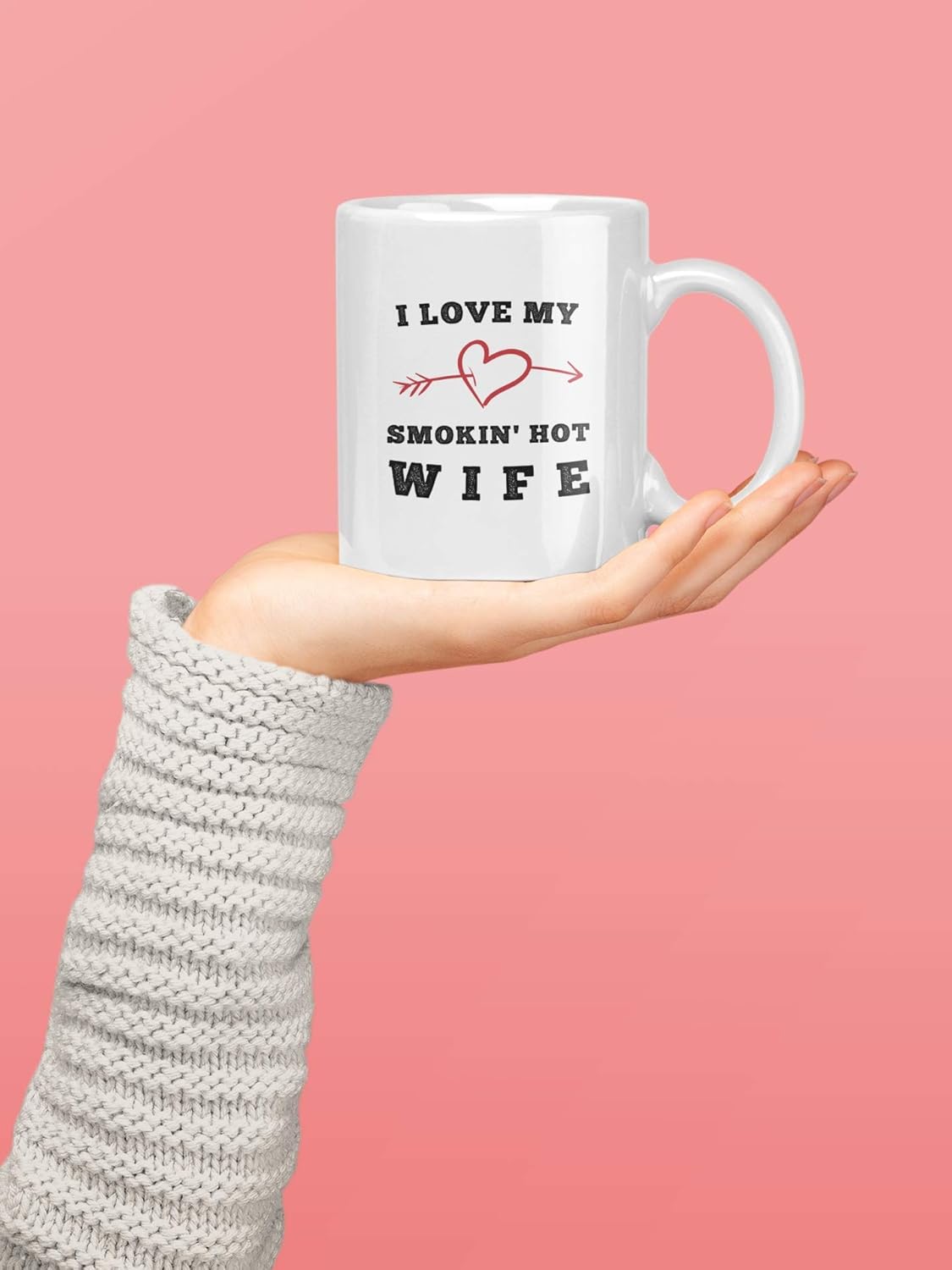 Sexy Gift For Wife on Birthday or Valentines Day. I Love My Smokin Hot Wife. 11 oz Romantic Marriage Coffee Mug. Funny Gift Idea From Husband on
