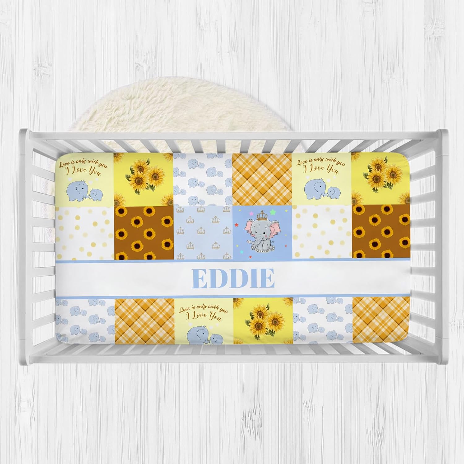 Sábanas personalizadas para cuna de bebé para niñas y niños, sábanas ajustables personalizadas para colchón de cuna con nombre, juego de sábanas de