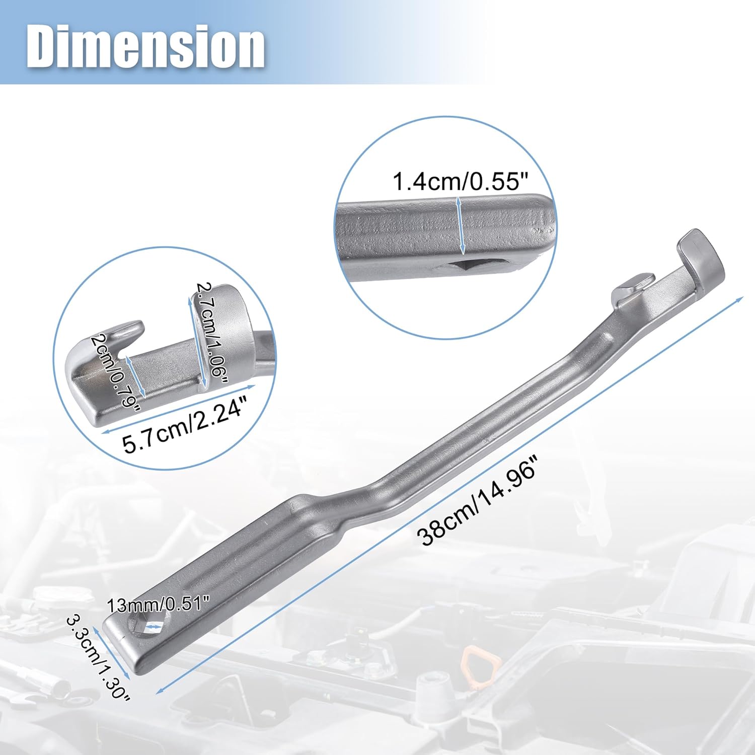 X AUTOHAUX Herramienta extensora de llave, amplificador de par de 15 pulgadas con orificio cuadrado de 12 pulgada, extensión de llave para