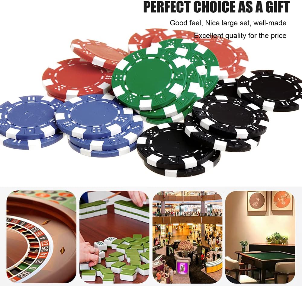 11.5 Gram Bulk Chip Accessories, 10 Pcs Professional Poker Chip, Casino Poker Chips,Clay Composite Casino Poker Chips for Casino Card Games Texas