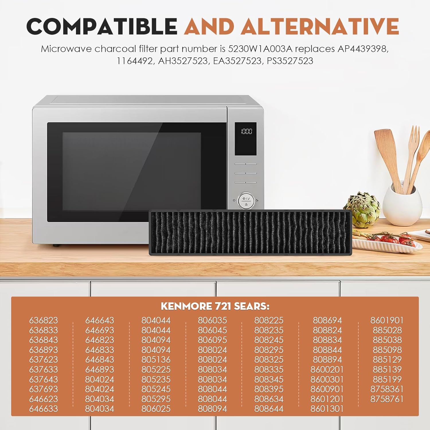 Filtro de carbón de repuesto para microondas LG LMV1650ST LMV1650SW LMV2031BD, LMV2031SB LMV2053SB LMV2053ST MV2047AQL MV2045ATS LG repuesto para