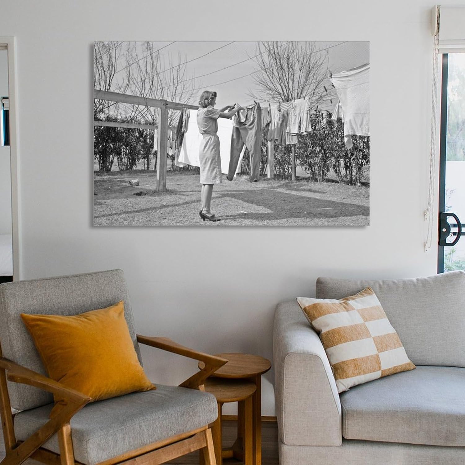 Arte vintage para el día de la lavandería, arte de pared en blanco y negro, fotos antiguas, pósteres Art Deco de lavandería, impresiones artísticas