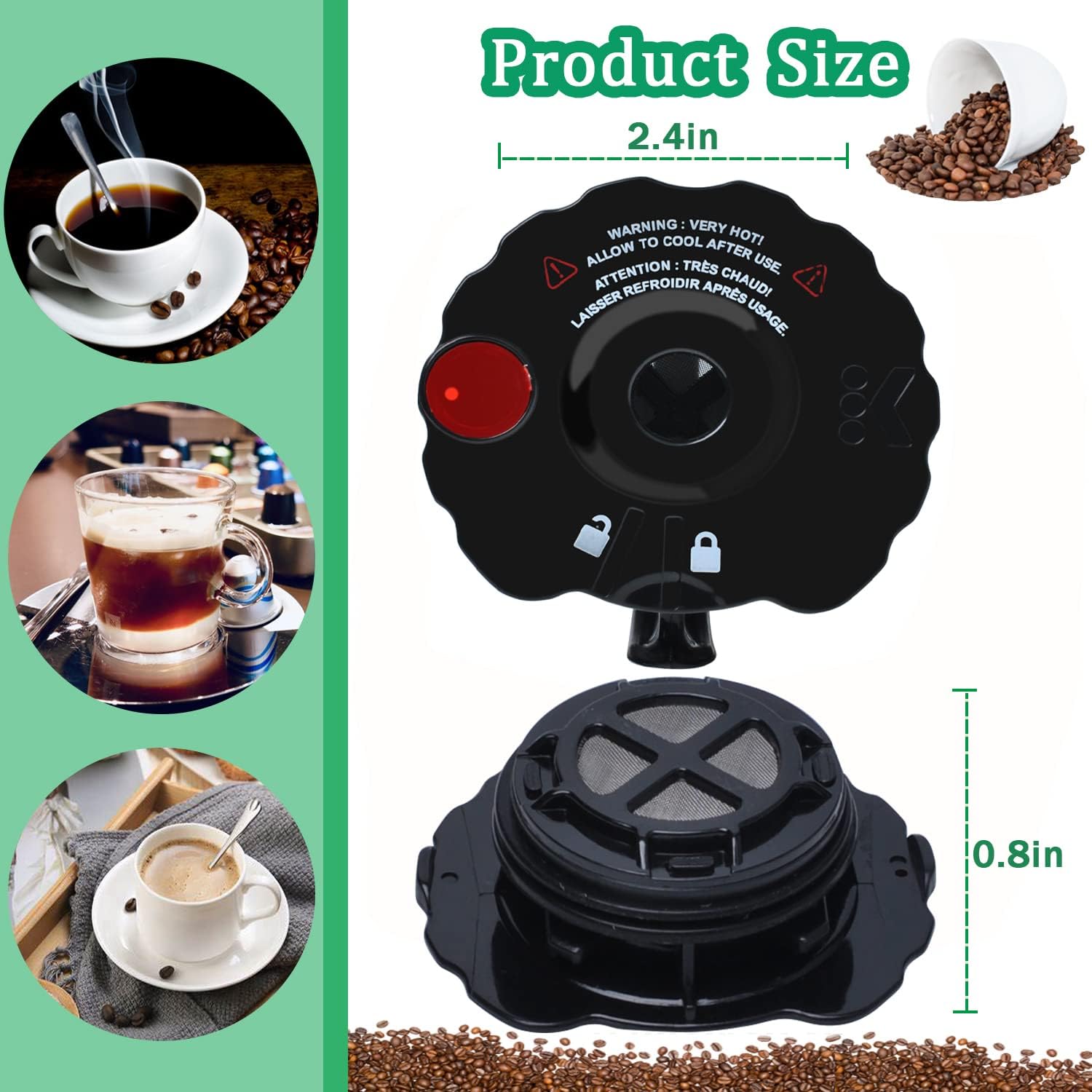 My K Cup – Filtro de cápsulas de café reutilizables para cafeteras Keurig 2.0 K200 K250 K300 K350 K400 K450 K460 K475 K500 K550 K560 K575 paquete de