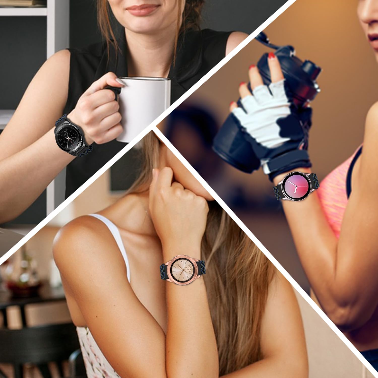 Correa de 0.787 in compatible con Samsung Galaxy Watch 4, 5 y 6 de 1.73 pulgadas, 1.57 pulgadas, 6 Classic de 1.73 pulgadas, 1.77 pulgadas, 5 Pro de