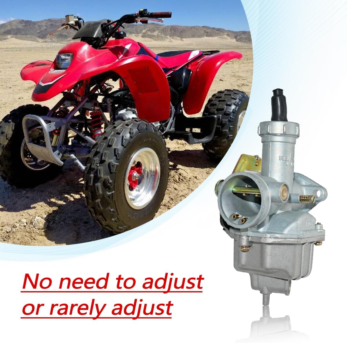 JDLLONG Carburador TRX250EX para Honda Sportrax 250 EX TRX250EX 2001 2002 2003 2004 2005 ATV Carb con cable de acelerador y válvula de gasolina de