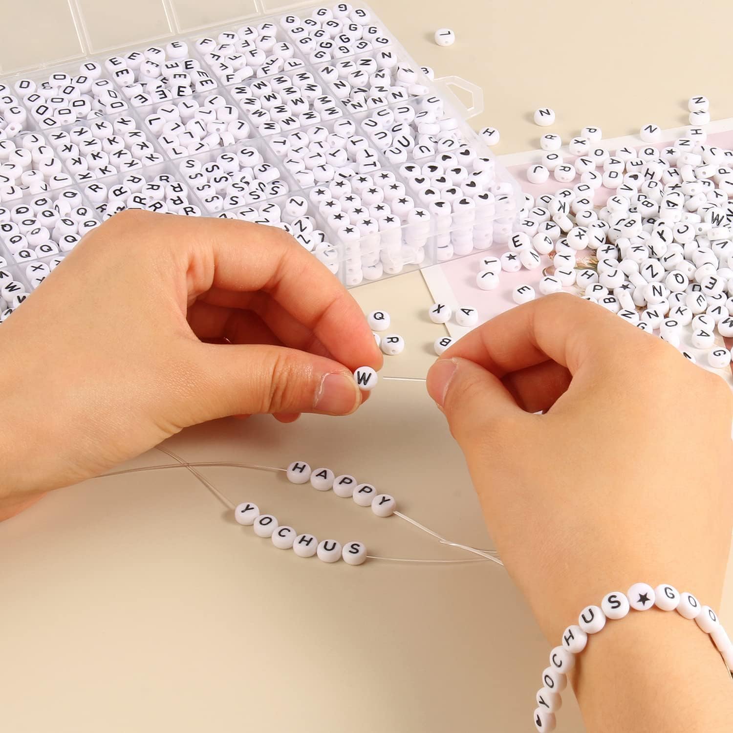 Cuerda de cuentas de arcilla, 0.031 in* 200M cuerda elástica transparente para pulseras, cuentas y fabricación de joyas, cuerda elástica para