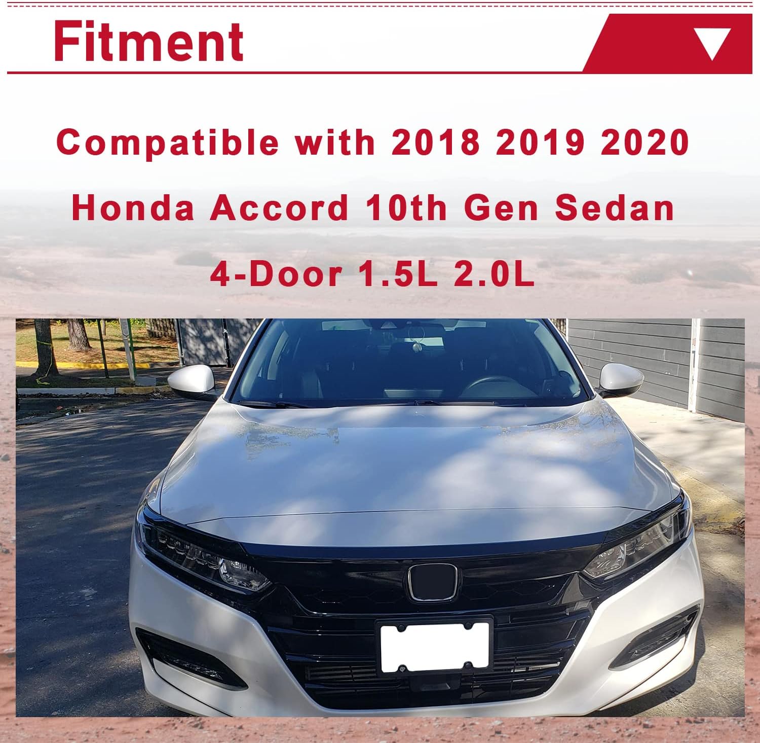 HECASA Cubierta de rejilla delantera compatible con Honda 10th Accord Sedan 4DR 2018 2019 2020 con moldura de párpado, parachoques de labios, negro