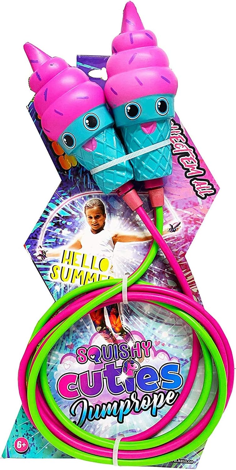 KESS Squishy Cuties – Jump Rope For Kids, Fitness Jump Rope, Skipping Rope, Excercise Jump Rope, 7ft long, Outdoor Fun Activity, Great Party Favors