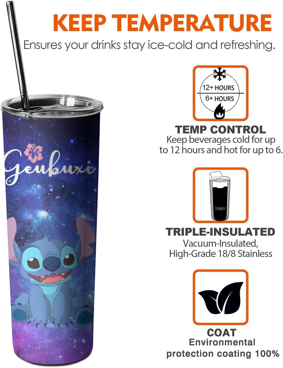 Divertida botella de agua de dibujos animados para adultos, taza de acero inoxidable para niños con popote y tapa, taza térmica de 20 onzas, regalo