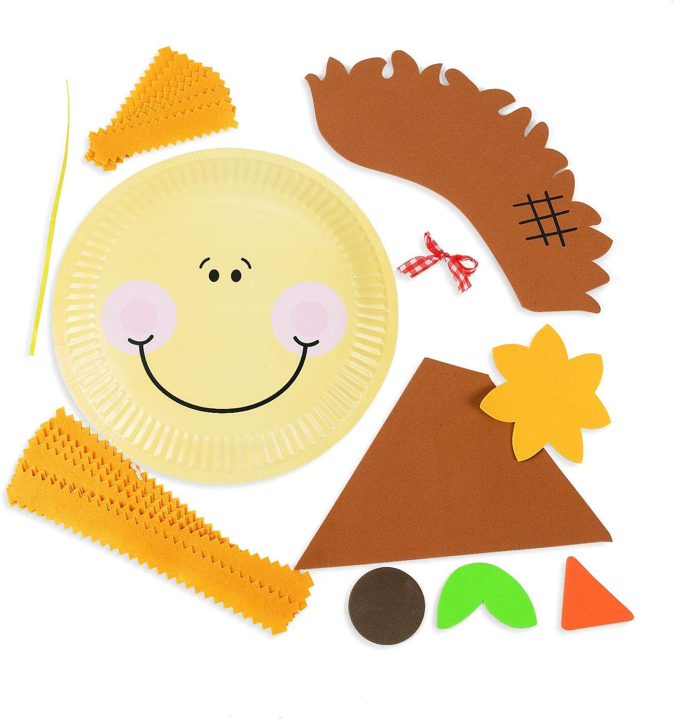 Kit de manualidades de espantapájaros con placa de papel, hace 12 manualidades de otoño para niños y actividades divertidas en el hogar