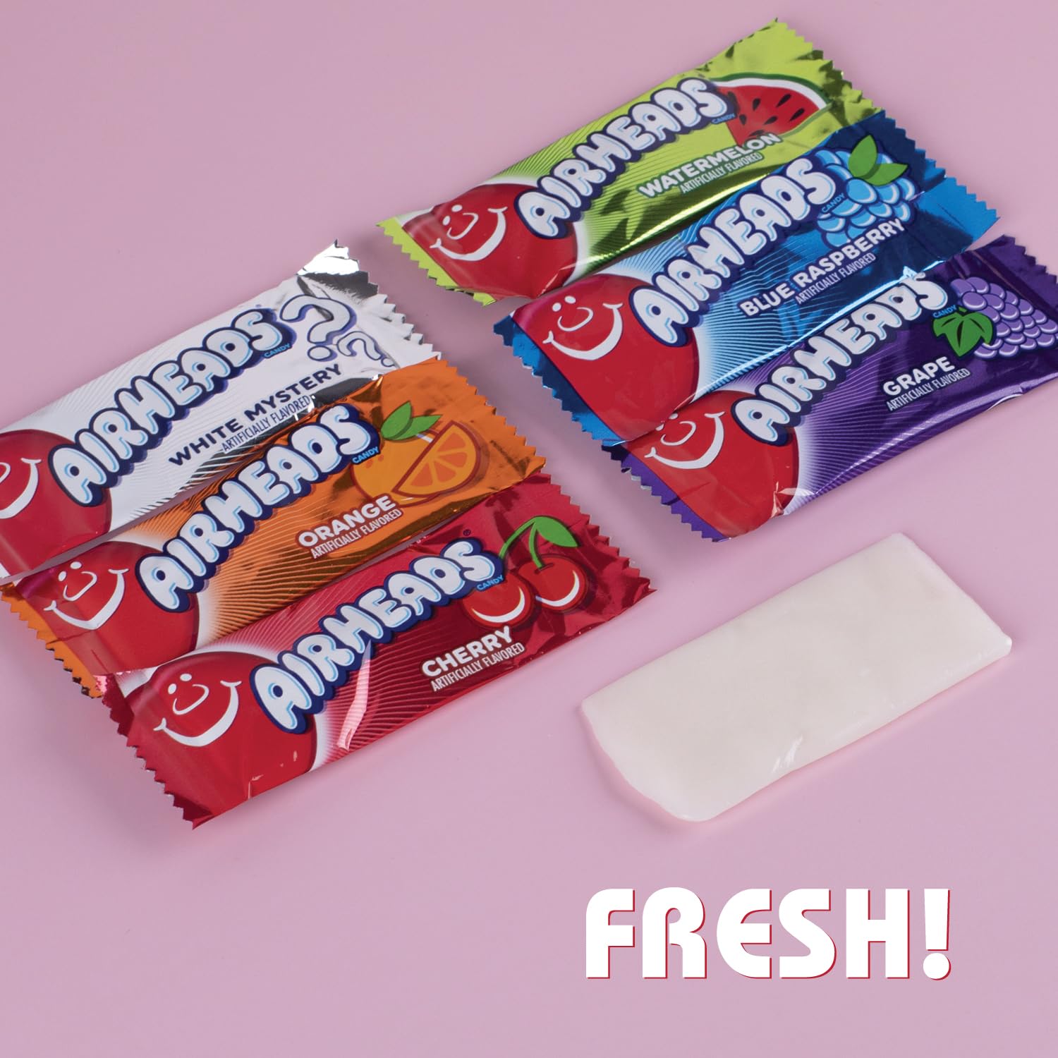 Airheads – Mini barras de dulces  1.5 libras de sabores surtidos de frutas, envueltas individualmente, caramelo de frutas, Navidad, regalos,