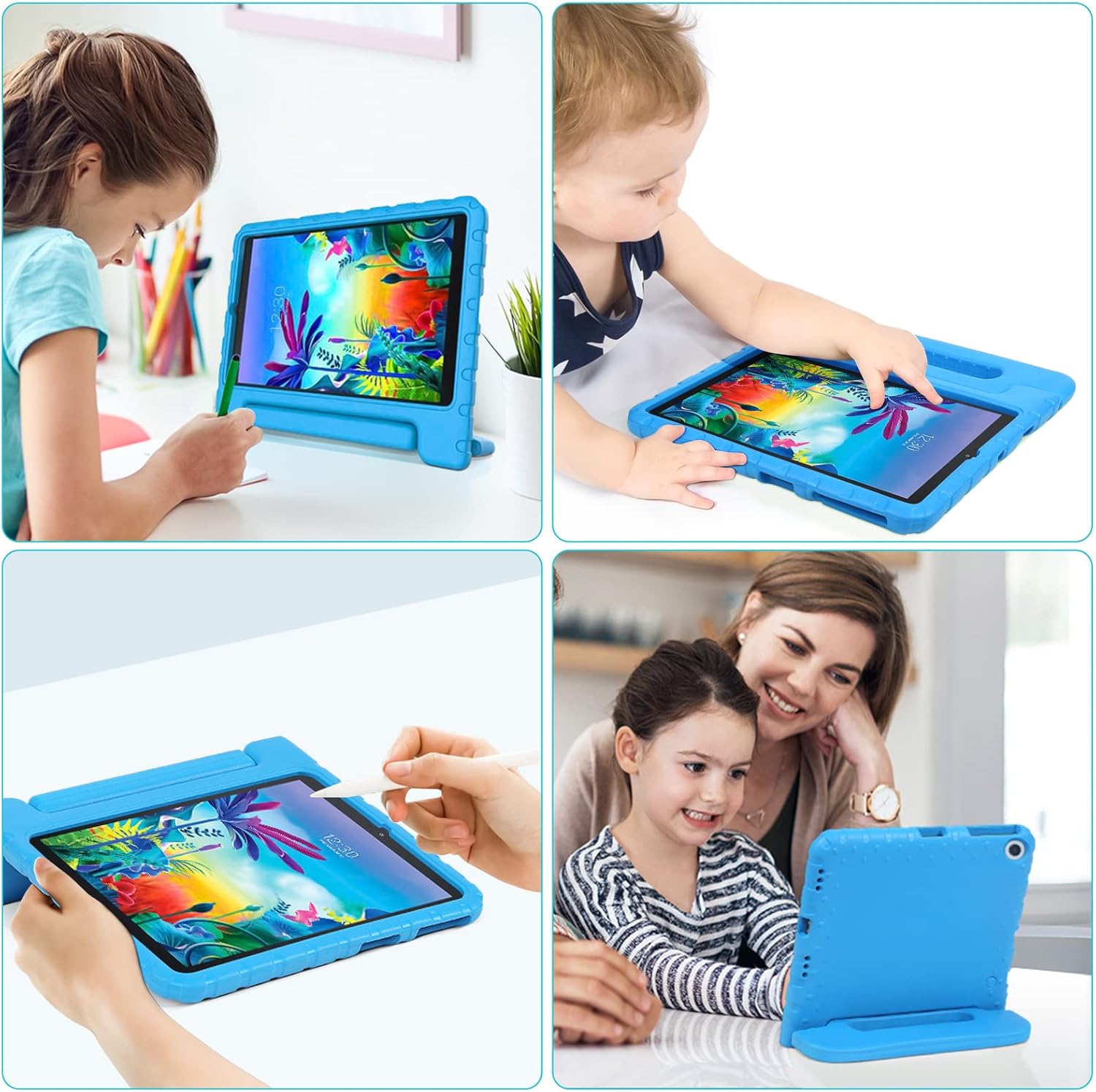 Thoreta Funda para LG G Pad 5 10.1, a prueba de golpes, ligera, convertible, soporte con mango convertible, a prueba de niños, compatible con LG G