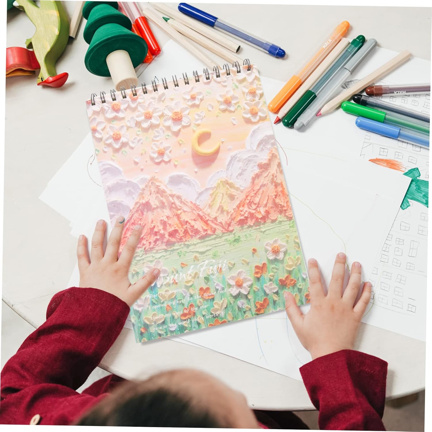 VILLCASE Cuaderno de bocetos para estudiantes, pequeño cuaderno de bocetos, bloc de bocetos para lápiz, cuaderno de escritura de viaje, cuaderno de