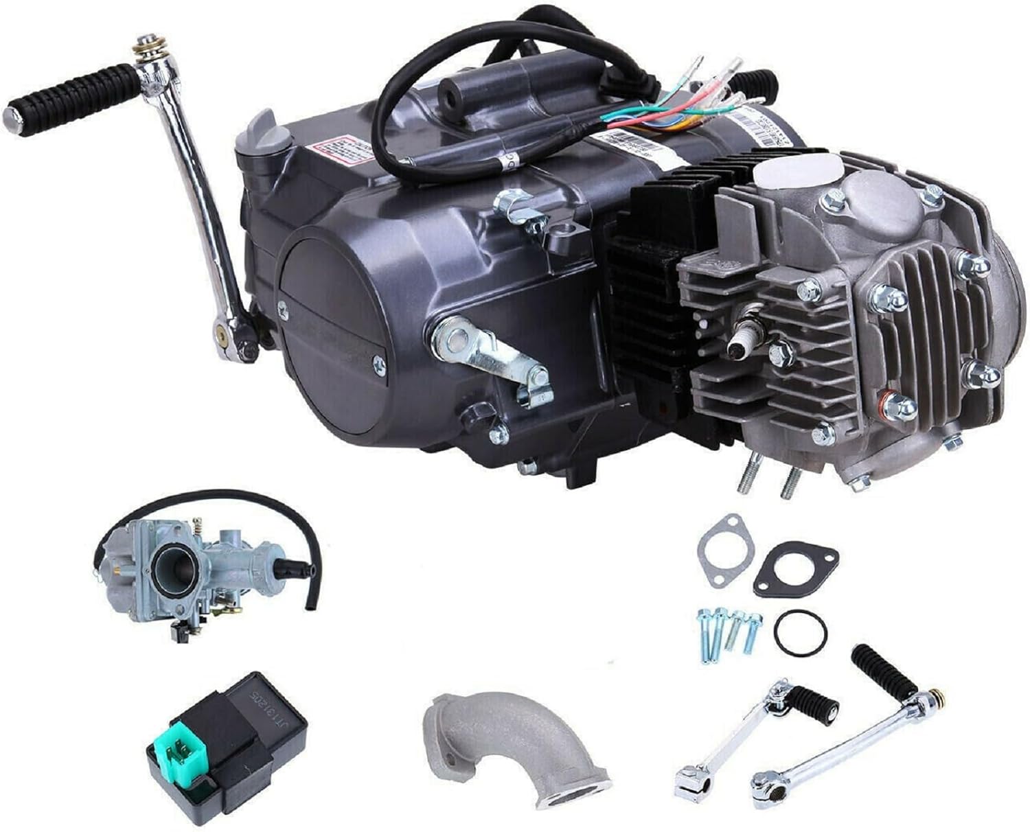Rosyouth Kit de motor de motor de 4 tiempos de 125 cc, motor de embrague manual, motor de motor refrigerado por aire, motor ATV Quad Dirt Pit Bike