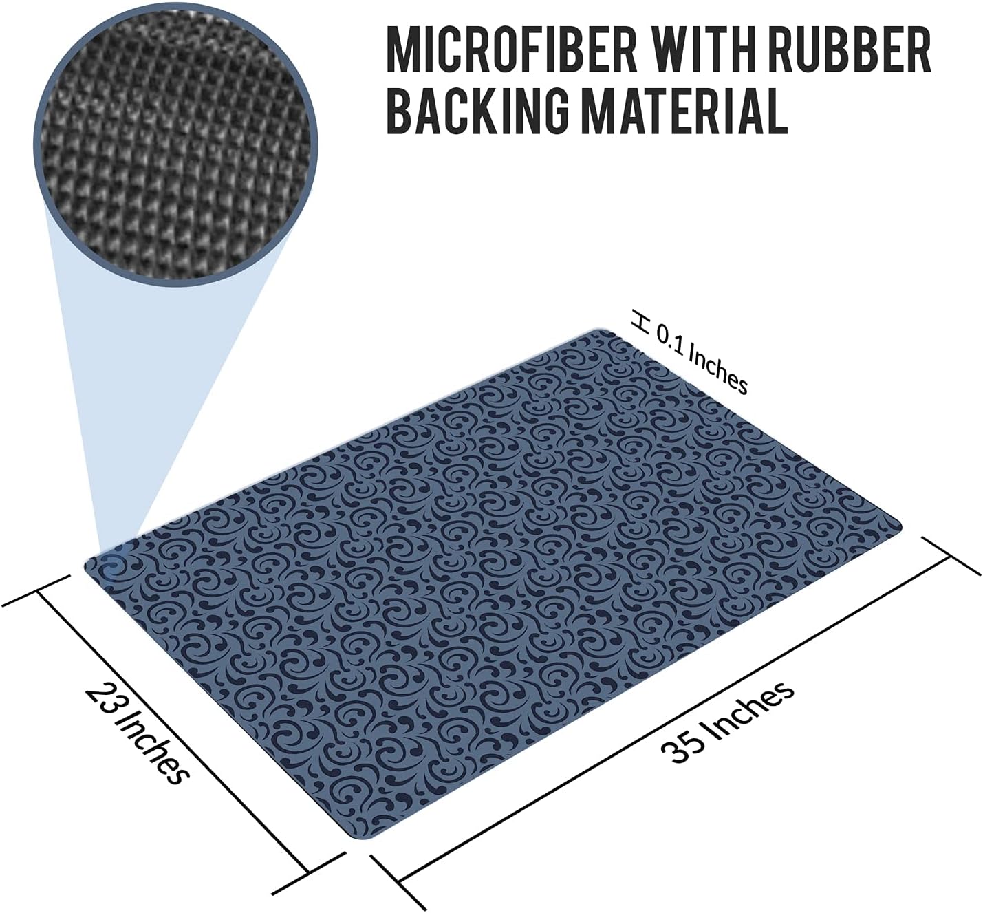 Alfombrilla Shape28, ultra delgada para la cocina, con respaldo de goma antideslizante, 35 x 23 pulgadas, azul oscuro