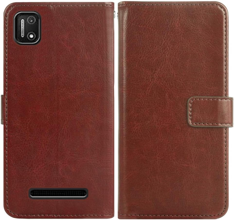 Asuwish Funda tipo cartera compatible con Cloud Mobile Stratus C7, protector de pantalla de vidrio templado y funda de cuero con tapa para tarjetas,