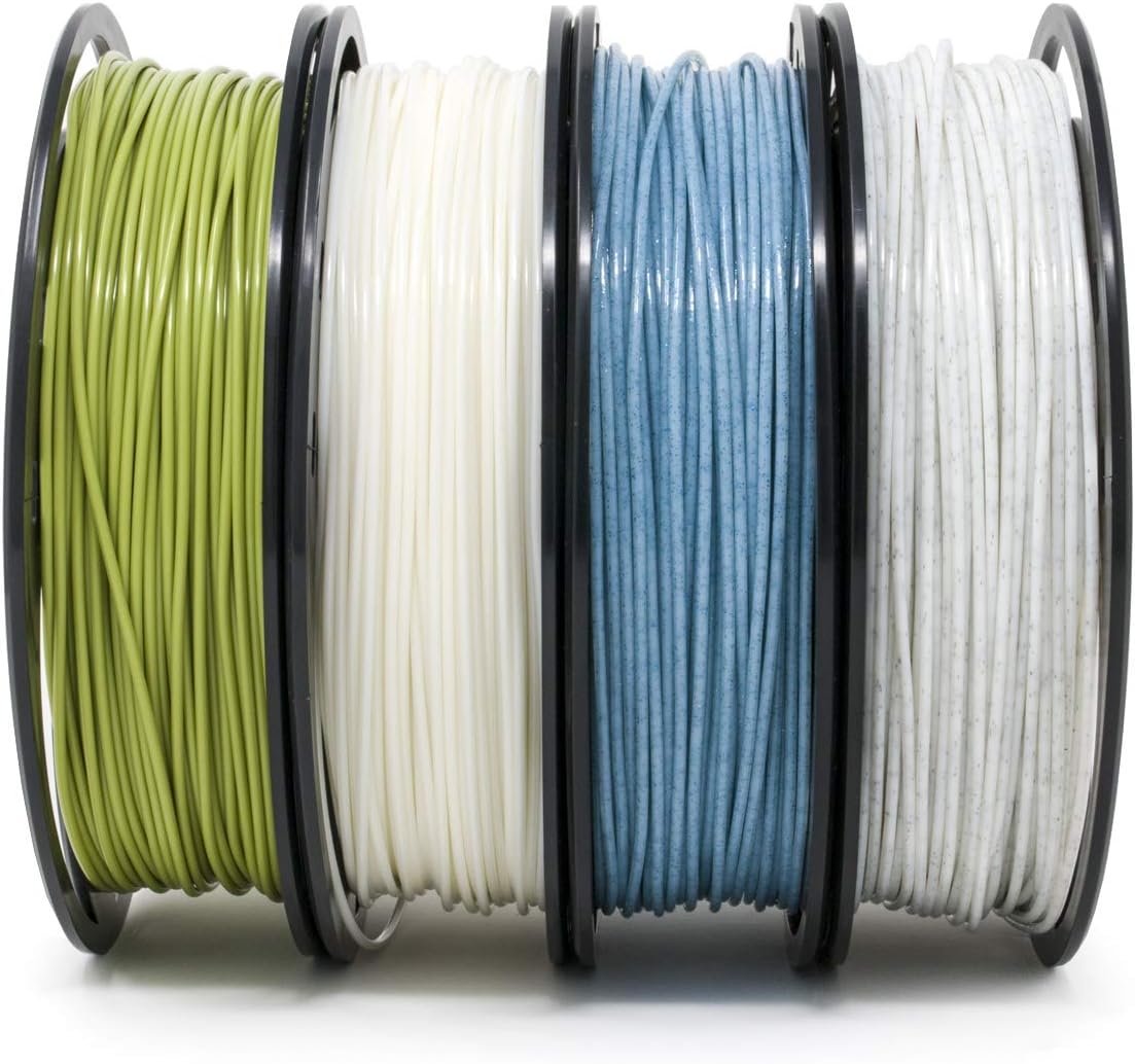 Gizmo Dorks Filamento PLA para impresora 3D de 0.069 in, 7.05 oz, paquete de 4 colores mármol, azul brillante, verde brillante, verde cambio,