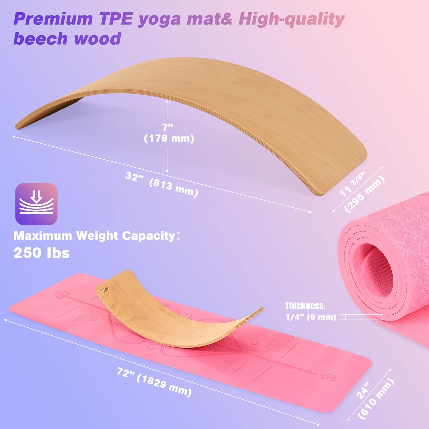 Tabla de equilibrio de madera, tabla de equilibrio oscilante para niños, para adultos, niños pequeños y niños, juguete Montessori de madera de haya