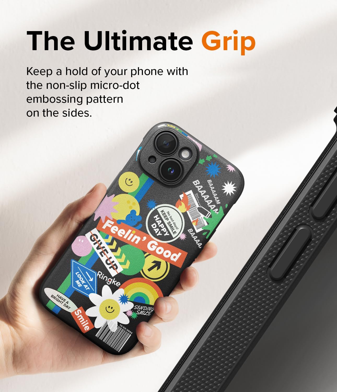 Ringke Onyx Se siente bien en la mano Funda compatible con iPhone 15, tecnología antihuellas, antideslizante, agarre mejorado, a prueba de manchas,