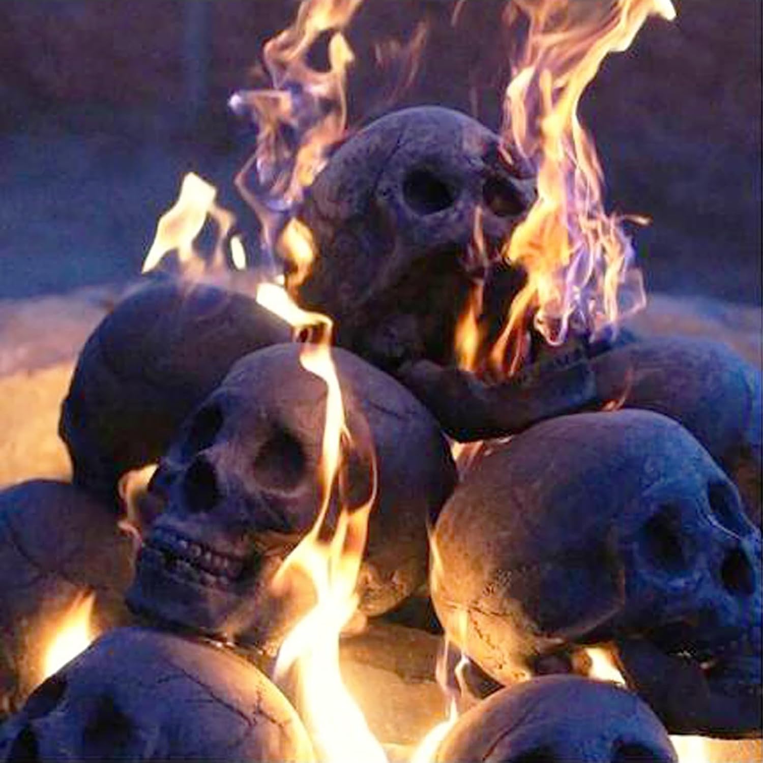 1 decoración de esqueleto de Halloween, resina ignífuga reutilizable para hoguera, chimenea, hoguera, estufa de Halloween, barbacoa, simulación de