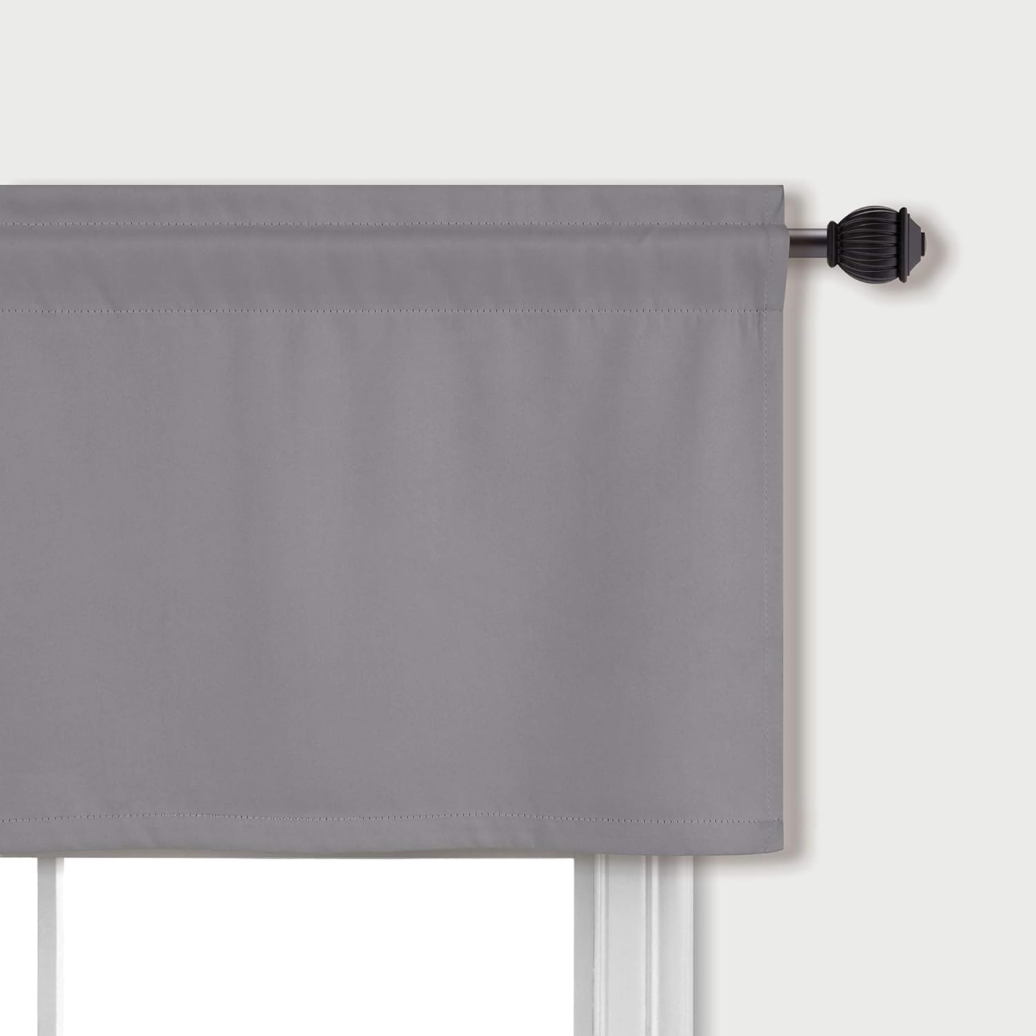 Mrs.Naturall Cortinas de cenefa gris para ventanas de 36 x 16 pulgadas de largo