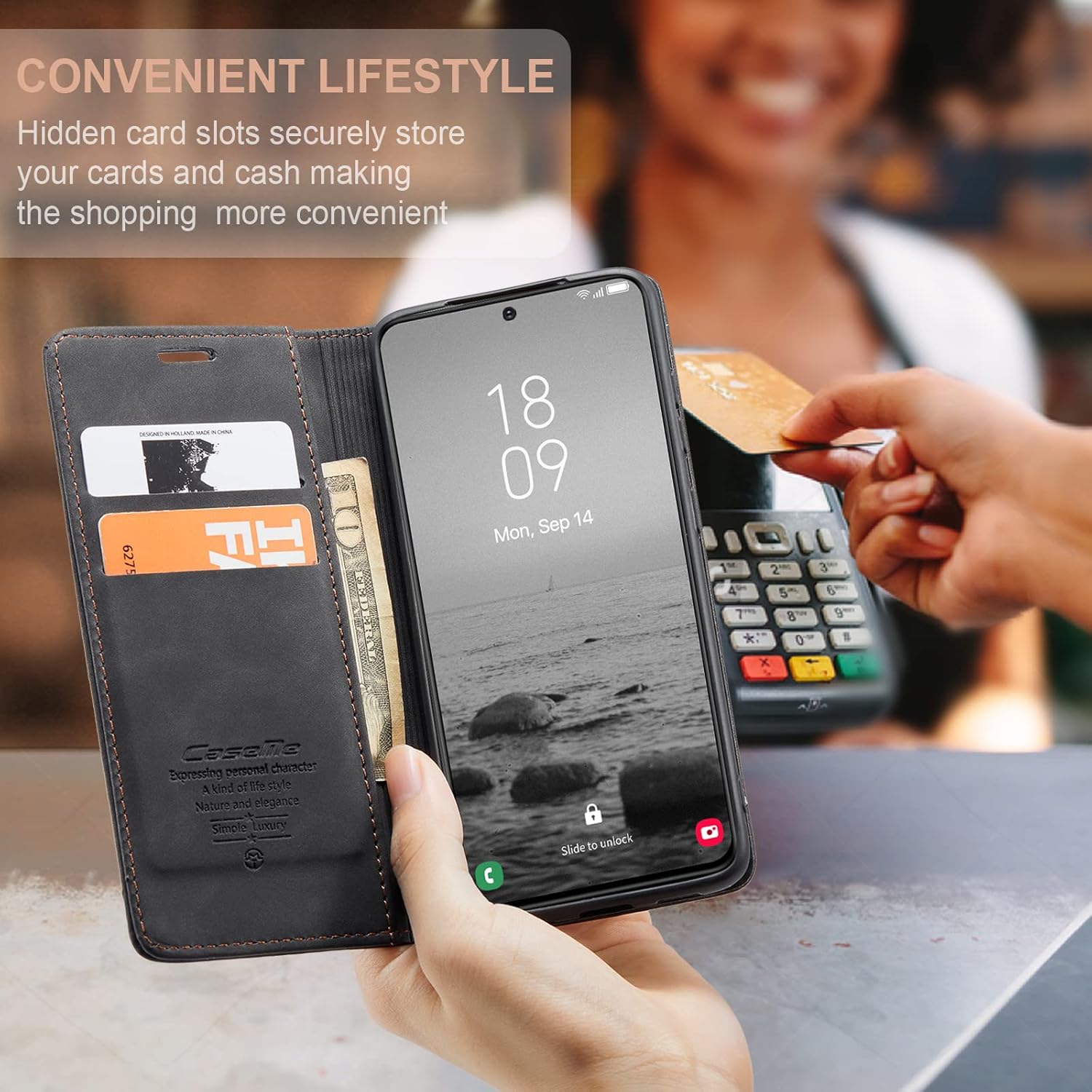 SINIANL Funda para Samsung Galaxy S23, funda de piel para Galaxy S23, estilo vintage tipo cartera, plegable, con función atril, ranuras para