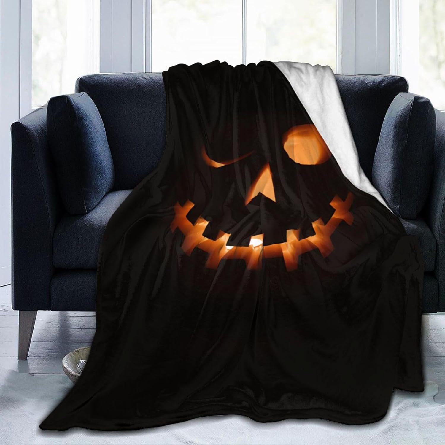 Manta de microforro polar ultrasuave para Halloween, ligera, mullida y cálida, manta de franela de Halloween para sofá, cama, sala de estar, 50 x 40