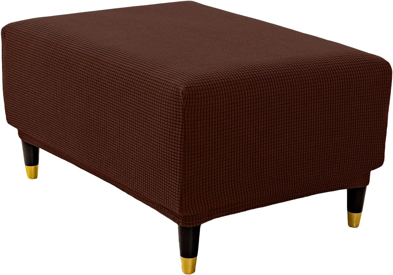 ROSYNEY Fundas otomanas elásticas, fundas otomanas de jacquard suave, fundas rectangulares de almacenamiento para taburetes, funda protectora de