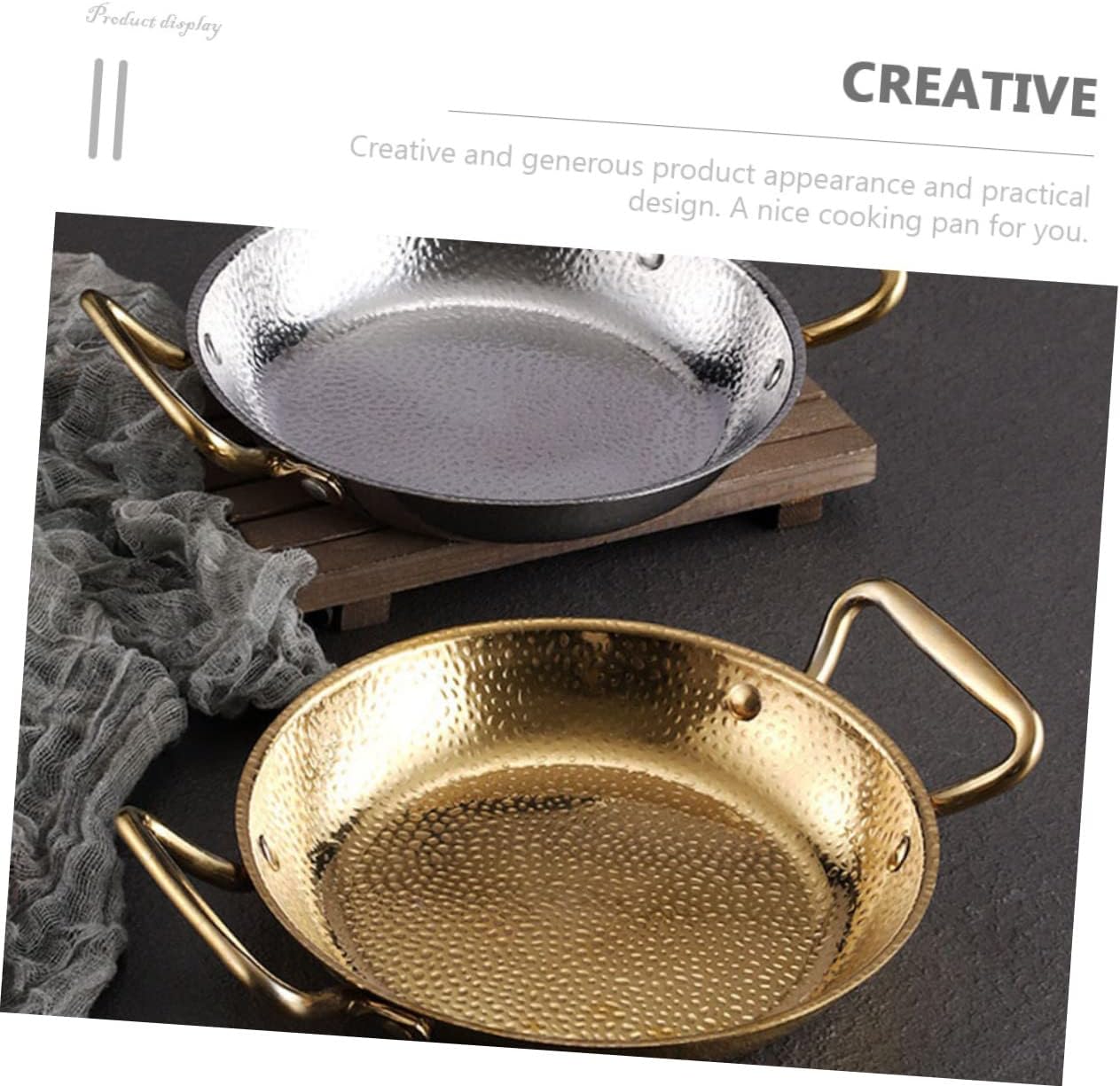 Orejas dobles Sukiyaki Olla de hierro fundido Sartén de Paella Española Caldero de hierro fundido Pan para servir alimentos Cocina Olla de Fondue