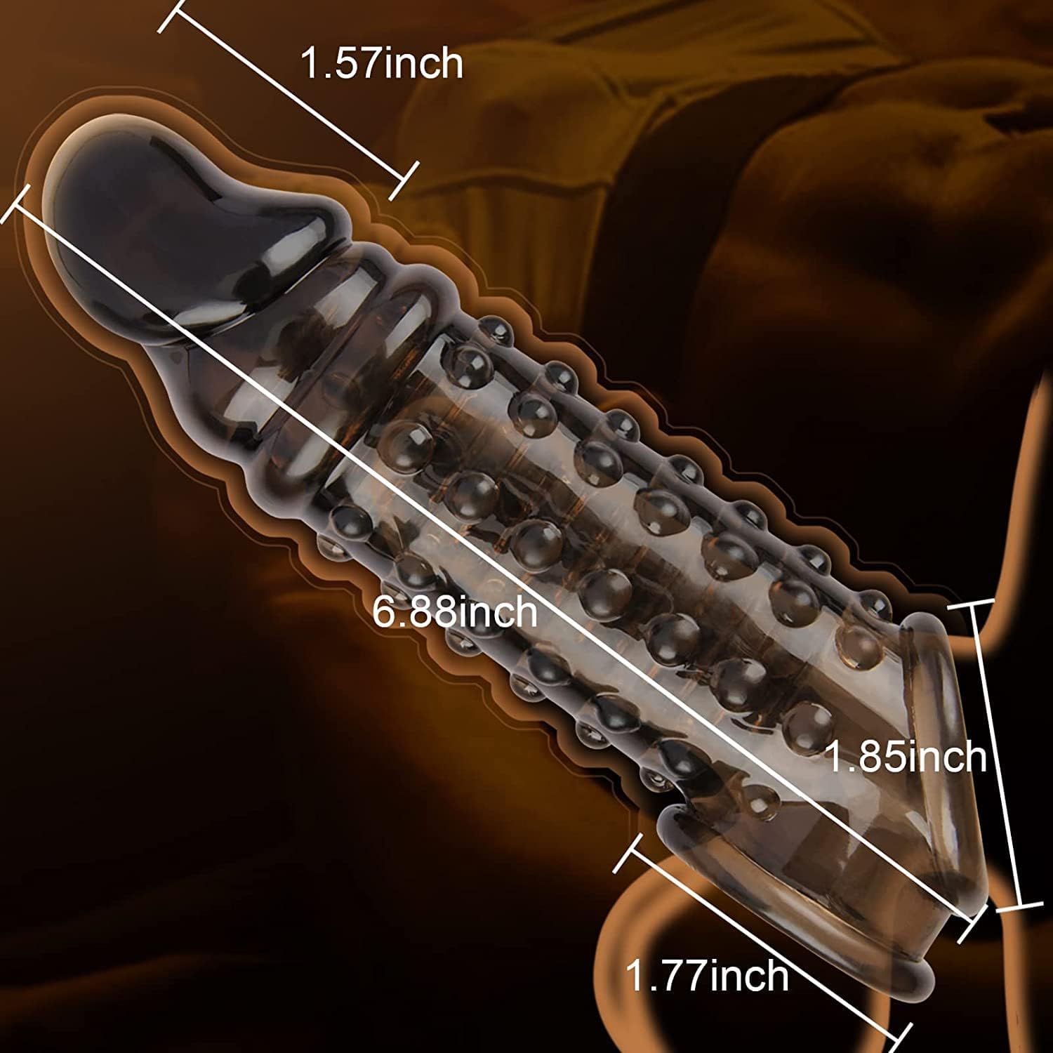 Roscado maza condón polla manga condón masculino bloqueo adulto anillo fino manga extendida cristal manga AAA