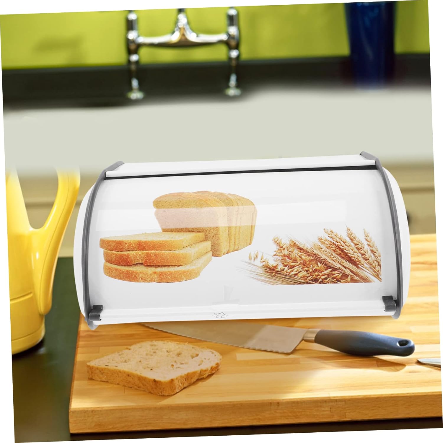 BESTOYARD Caja de pan impresa mostrador de pan contenedor de pan de metal recipiente de pan de cocina contenedor de pan de almacenamiento lata ca
